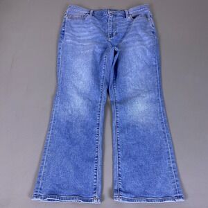 Lands End Flared Jeans‎ Women's Size 14 Blue Medium Wash Stretch Denim